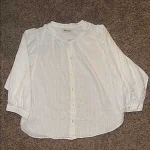 Madewell White Button-Up Blouse